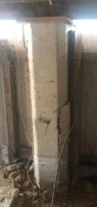 Cracked Concrete House Stump